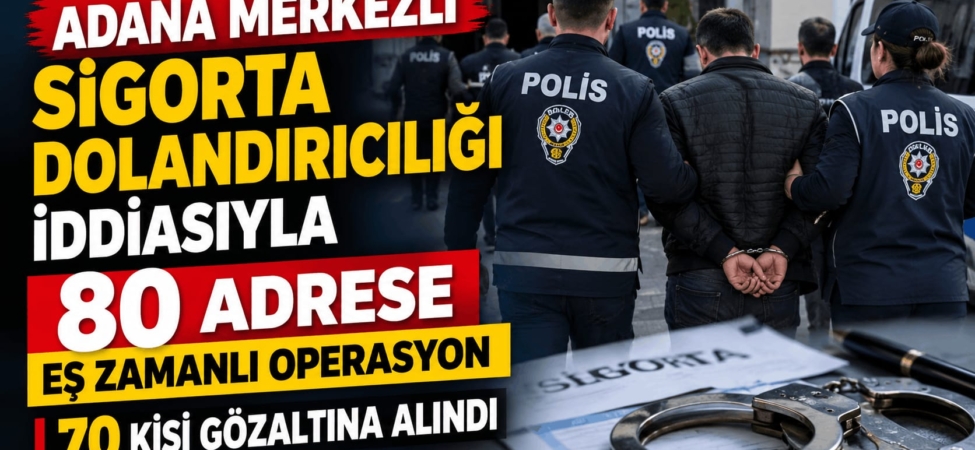 SİGORTA DOLANDIRICILIĞI OPERASYONU 77 GÖZALTI