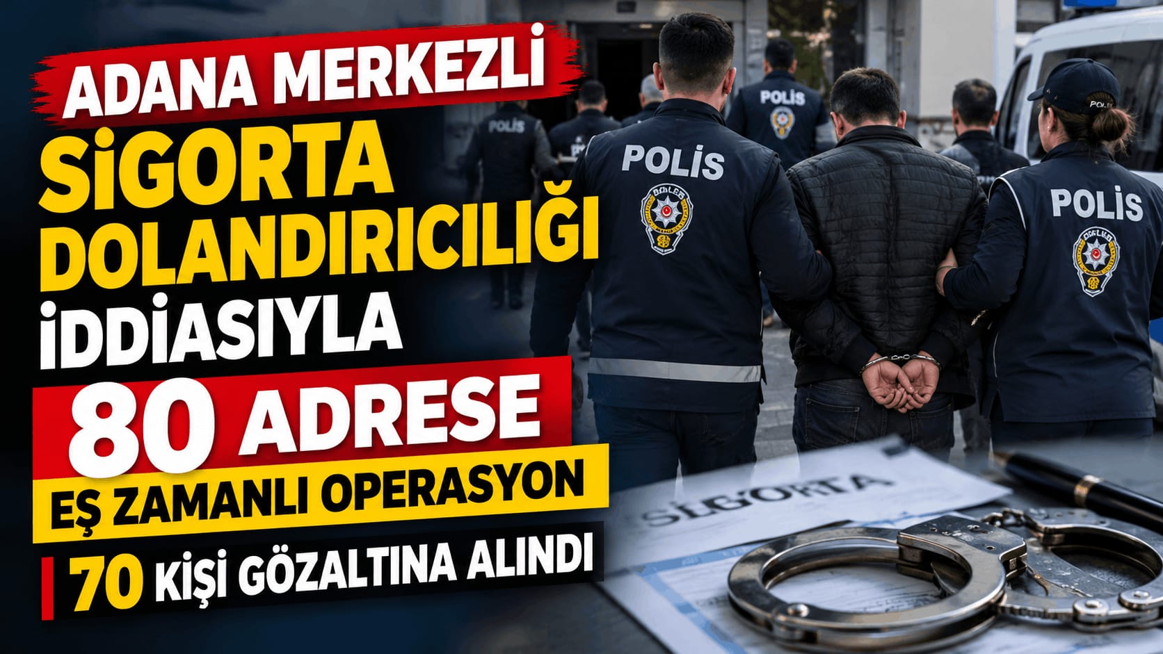 SİGORTA DOLANDIRICILIĞI OPERASYONU 77 GÖZALTI